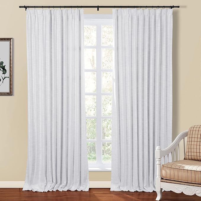 TWOPAGES Custom Made Linen Polyester Blend Curtain Customize Drapery | Amazon (US)