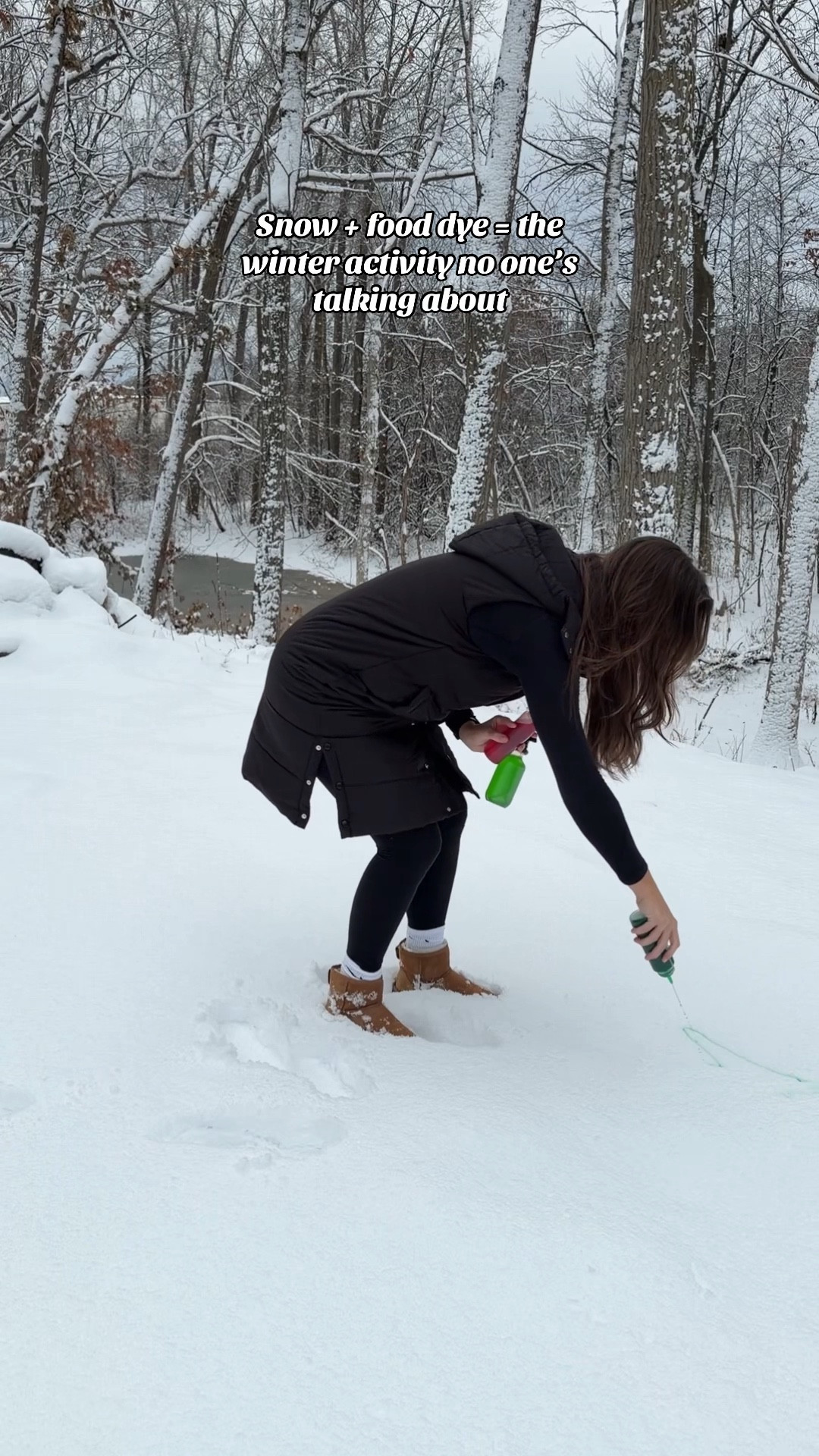 Painting in the snow! A simple activity  with just a few items and will keep you busy for hours!

You can also use a small amount of washable paint instead of food dye if you prefer!

#LTKKids #LTKHoliday #LTKSeasonal