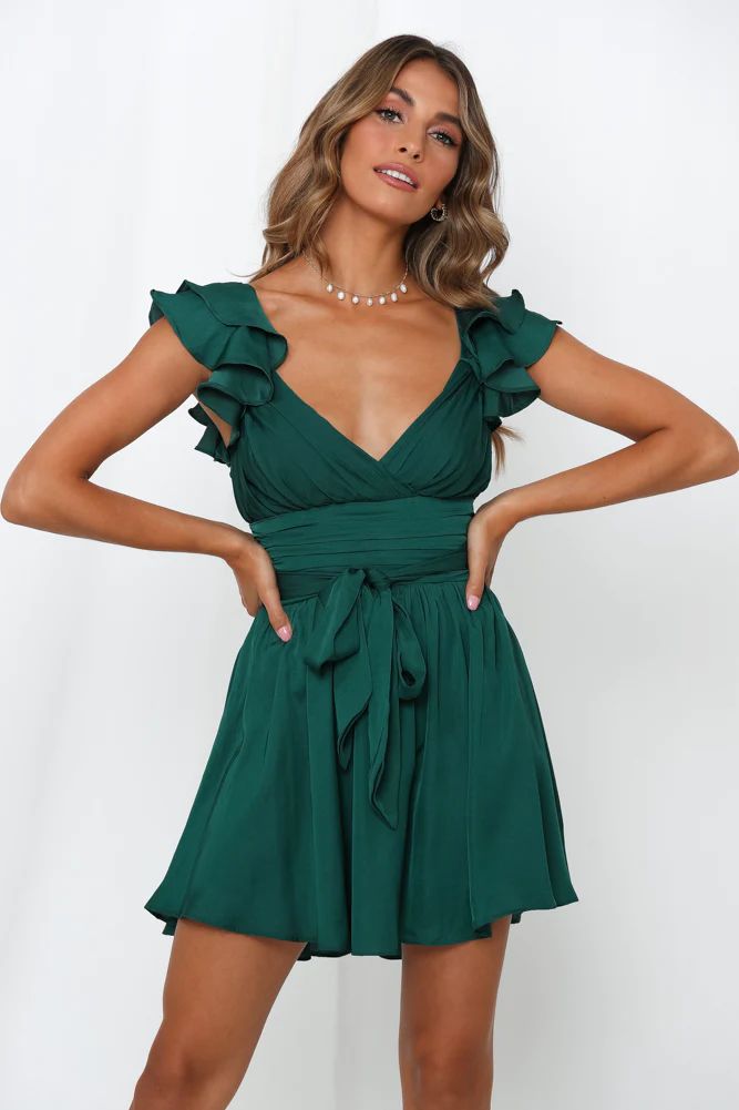 Wheel Of Fortune Dress Forest Green | Hello Molly