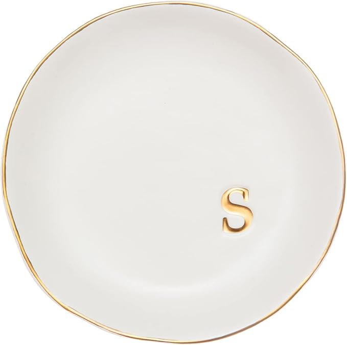 COLLECTIVE HOME - Ceramic Jewelry Tray, Decorative Trinket Dish for Rings Earrings Necklaces Brac... | Amazon (US)