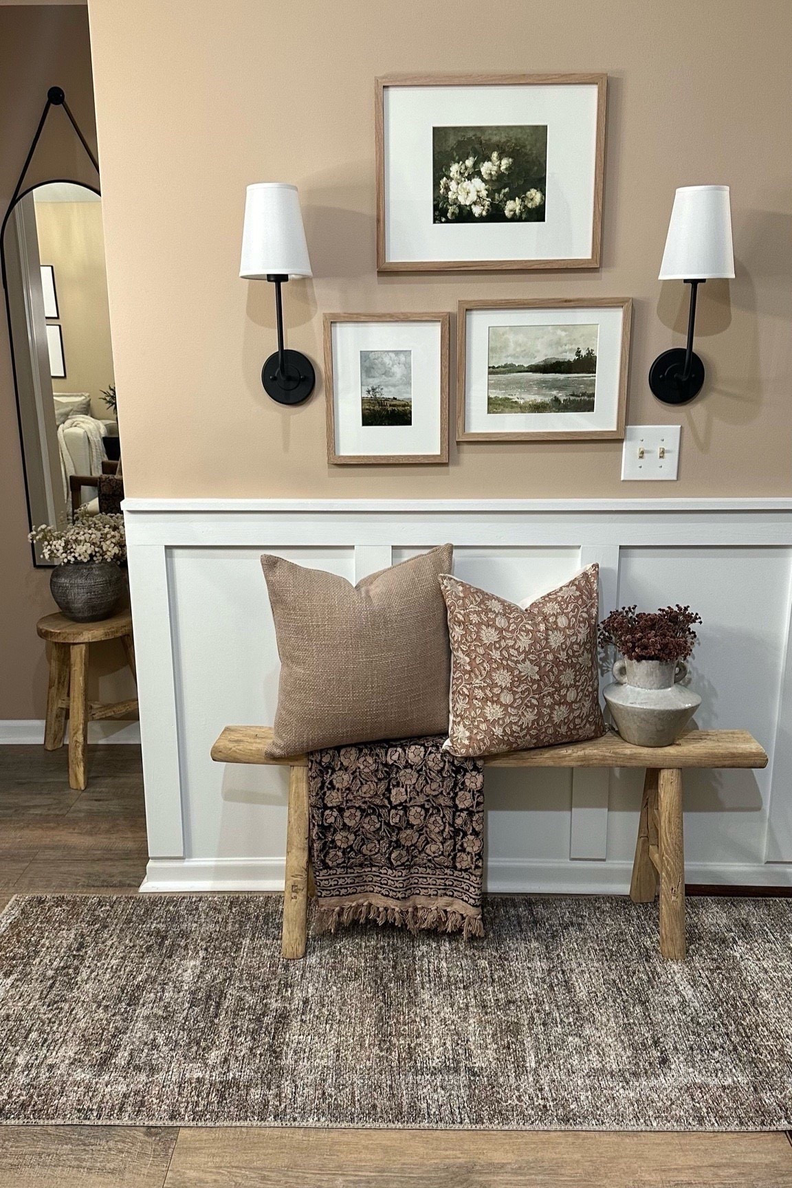 Gallery Wall Views. Follow @farmtotablecreations on Instagram for more inspiration.

Absolutely love this skinny bench here. It’s the perfect size for this space as this is the area between our foyer and living room and it receives a lot of traffic. The doorway opening is narrow so this fits just right in this spot. I’m beyond pleased and love the way it elevated this little area in our home.🫶🏼



#LTKSaleAlert #LTKHome