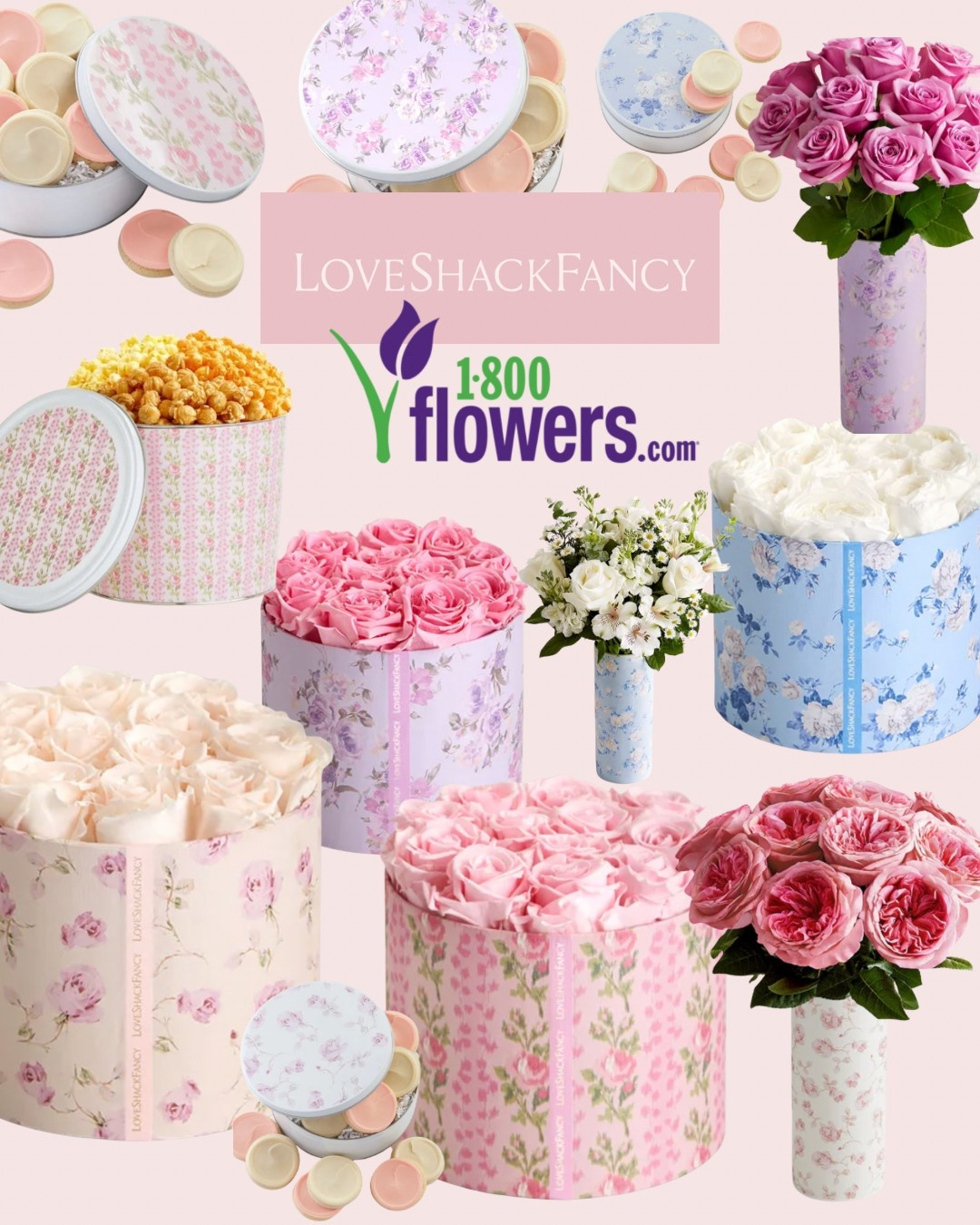 LoveShackFancy x 1800Flowers limited edition collection! 🌹 These are so beautiful!! 🥹
 This collection features 4 signature LoveShackFancy prints with 1800Flowers Preserved Roses (lasts for over a year), their classic flower bouquets with vases, cookie tins, and a popcorn tin!

#loveshackfancy #mothersday #floral #flowers #giftidea #giftguide #mothersdaygift #spring #summer #party 

#LTKParties #LTKGiftGuide #LTKHome