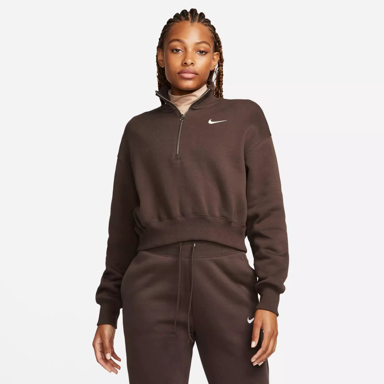 Women's Nike Sportswear Phoenix Fleece Oversized Half-Zip Crop Sweatshirt | Finish Line (US)