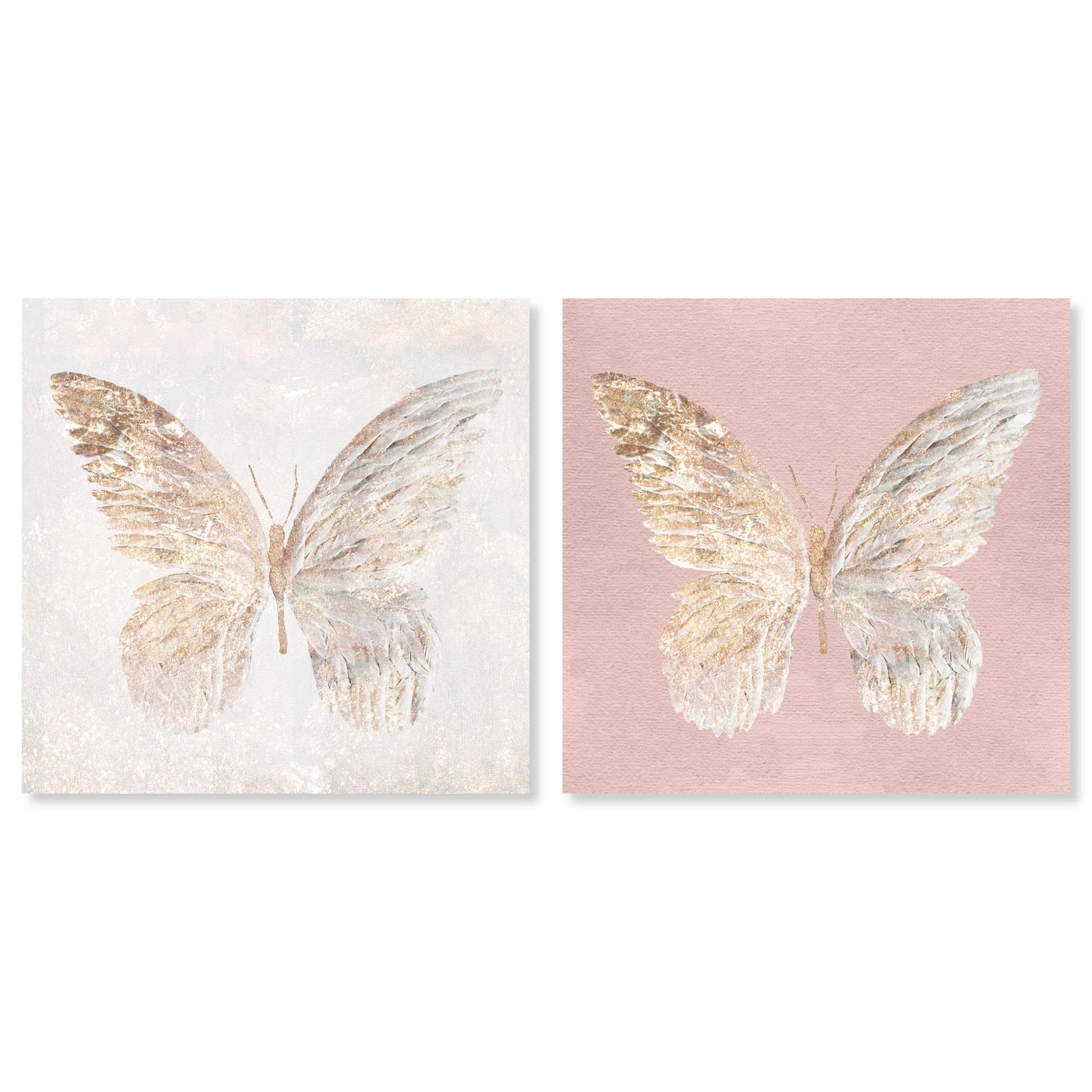 Oliver Gal Butterfly " Butterfly Glimmer Set Modern Gold " 2 - Pieces | Wayfair | Wayfair North America