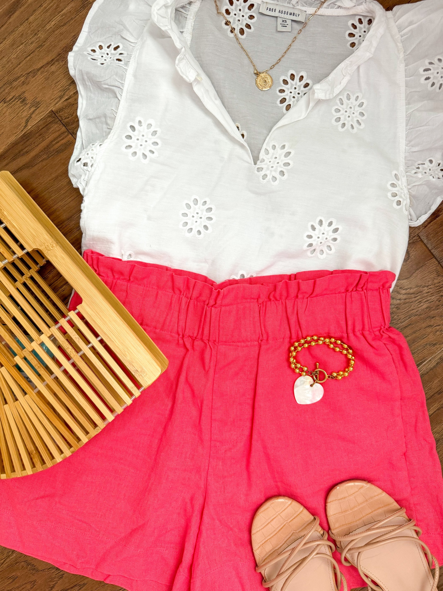 Summer outfit 

This is the perfect dressy casual outfit. That is also comfortable. Wear to a backyard barbecue summer gathering or even church 

The shorts are size small and true to size. The top is size small and also true size - both and other colors.

Scrappy sandals come in other colors as well and are true to size and very comfortable 

Bracelet is gorgeous and it makes a statement and pairs well with lots of summer outfits 


#ltkover40 #ltkfindsunder50 

#LTKSeasonal #LTKItBag #LTKShoeCrush