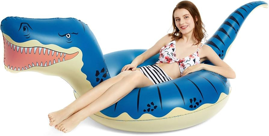 Jasonwell Inflatable Dinosaur Pool Float Tube for Boys Girls Adults 93'' T-Rex Floatie Summer Bea... | Amazon (US)