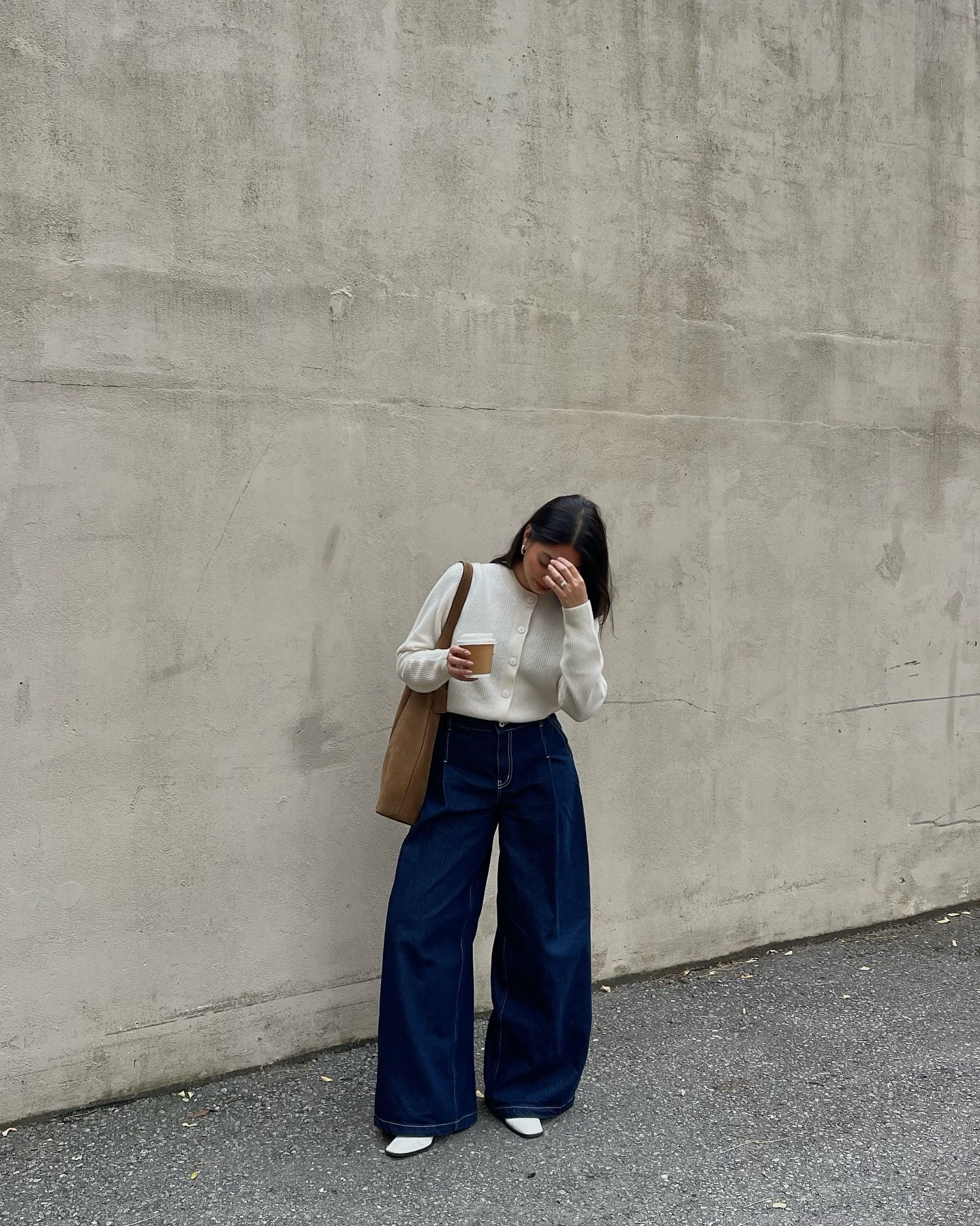 matching the coffee #winterstyle #minimalstyle #cozystyle #chicstyle #widelegdenim #suedebag 

#LTKstyletip #LTKworkwear #LTKwinter