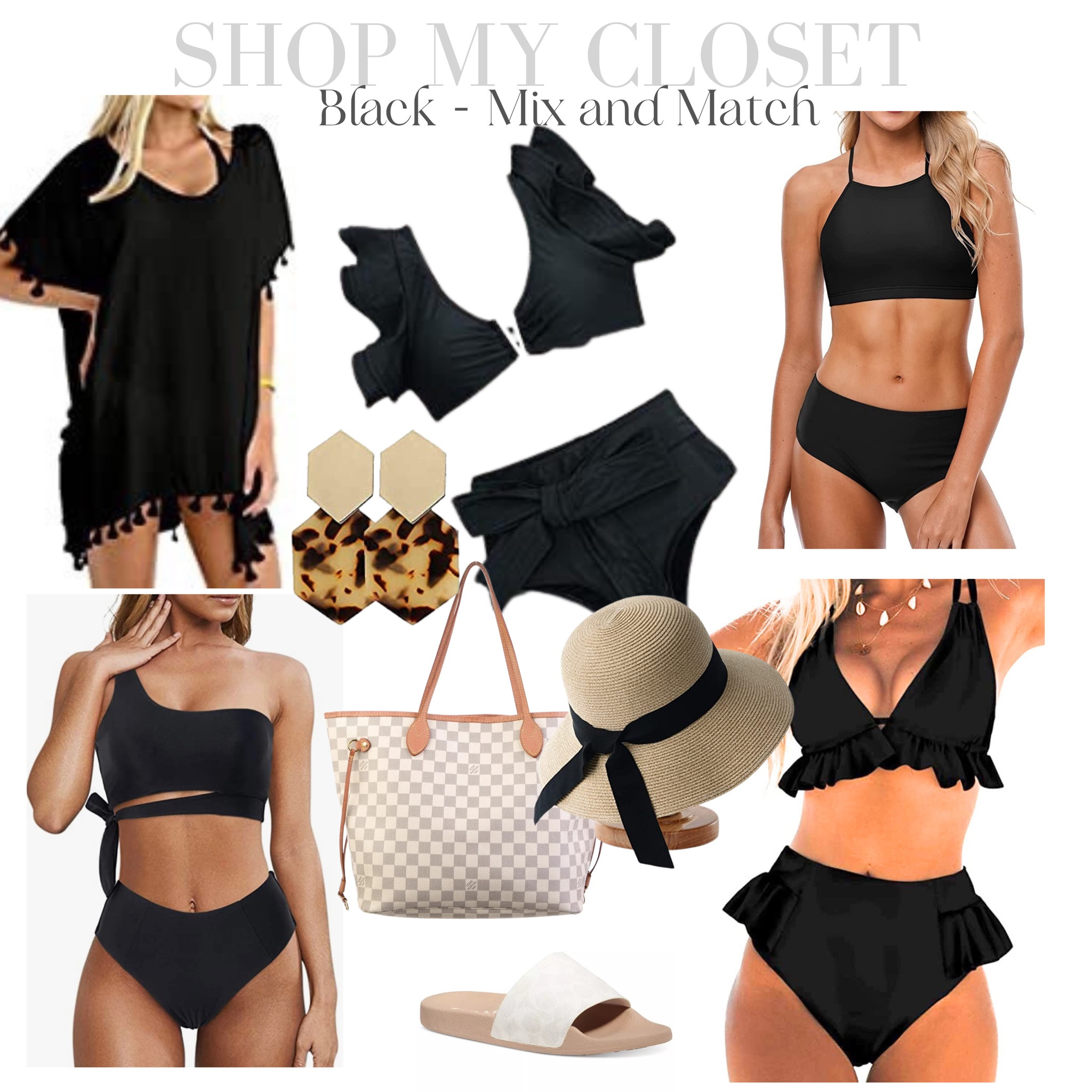 Beach, pool, or boat day outfit. Palm print coverup, Louis GM Neverfull tote, Coach poolside slides, marching flamingo and palm bathing suits from Old Navy. Palm earrings from Amazon white wrap beach hat, Amazon swim bikini

#beachoutfit #pool #summeroutfit #bikini #amazonfashion #oldnavy #vacation 

#LTKswim #LTKtravel #LTKsalealert