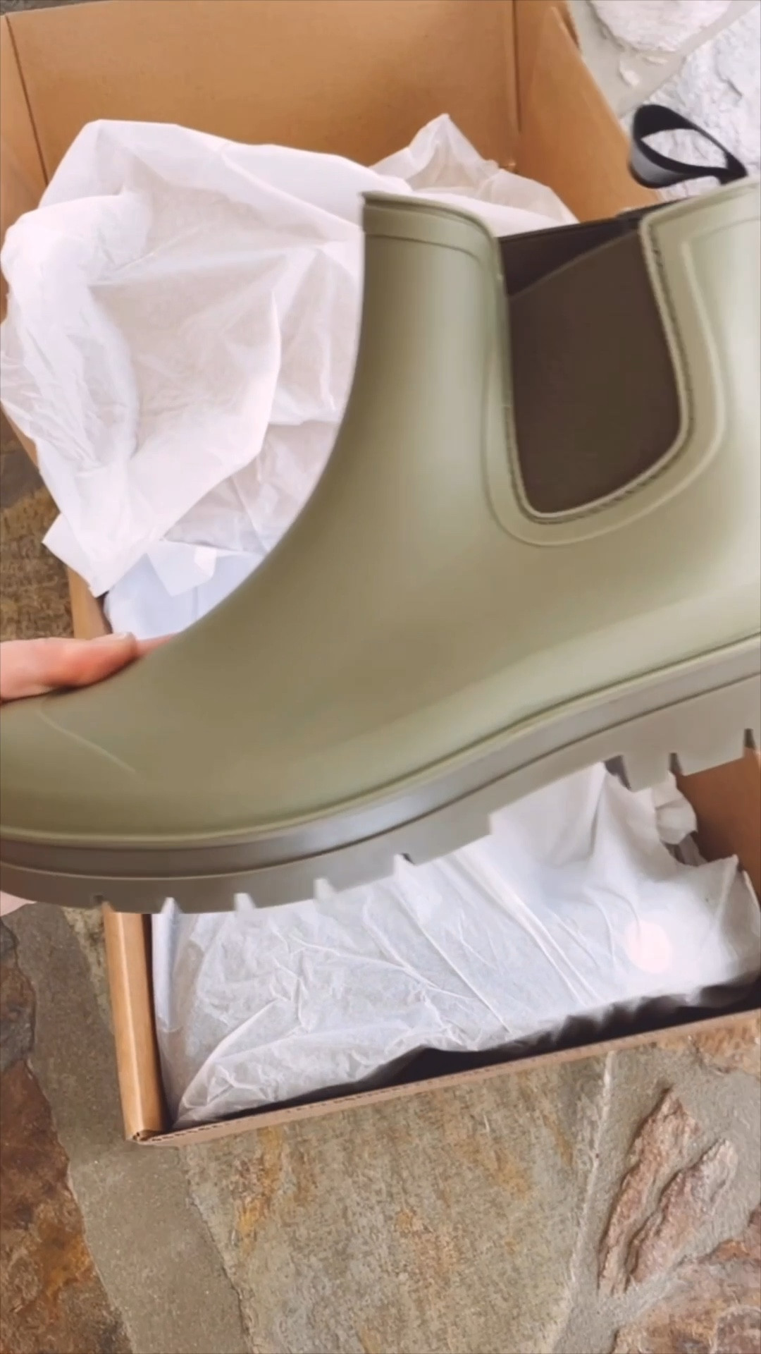 New waterproof boots for working at the barn! These are very comfortable for wide feet. 👍🏻 

More colors available but I love the army green. 

#LTKWorkwear #LTKFindsUnder100 #LTKOver40