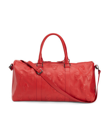 Made In Italy 22.5in Leather Multi Skulls Luggage Bag | Handbags | Marshalls | Marshalls