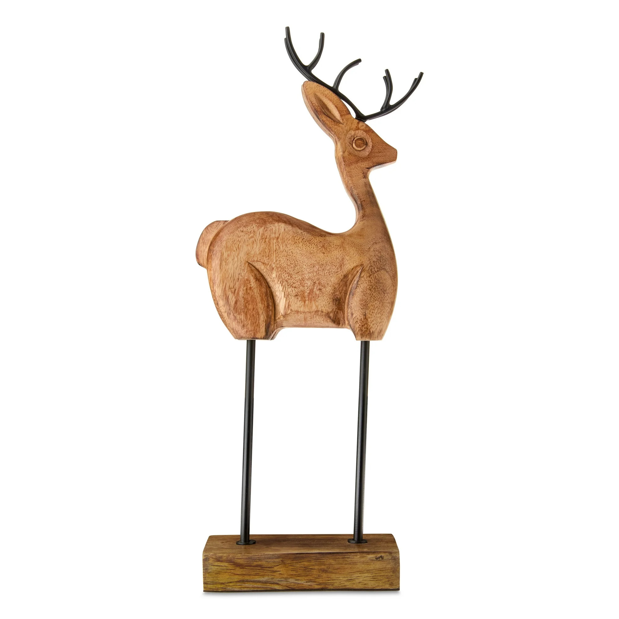 Wood and Metal Deer Christmas Tabletop Decoration, 13.18", by Holiday Time | Walmart (US)