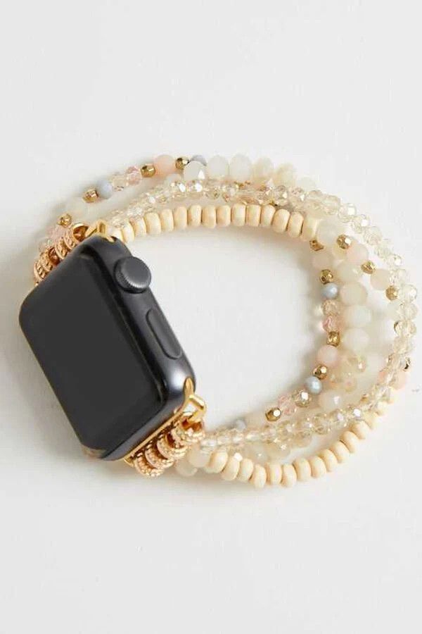 Beaded Smart Watch Band - White | Altar'd State
