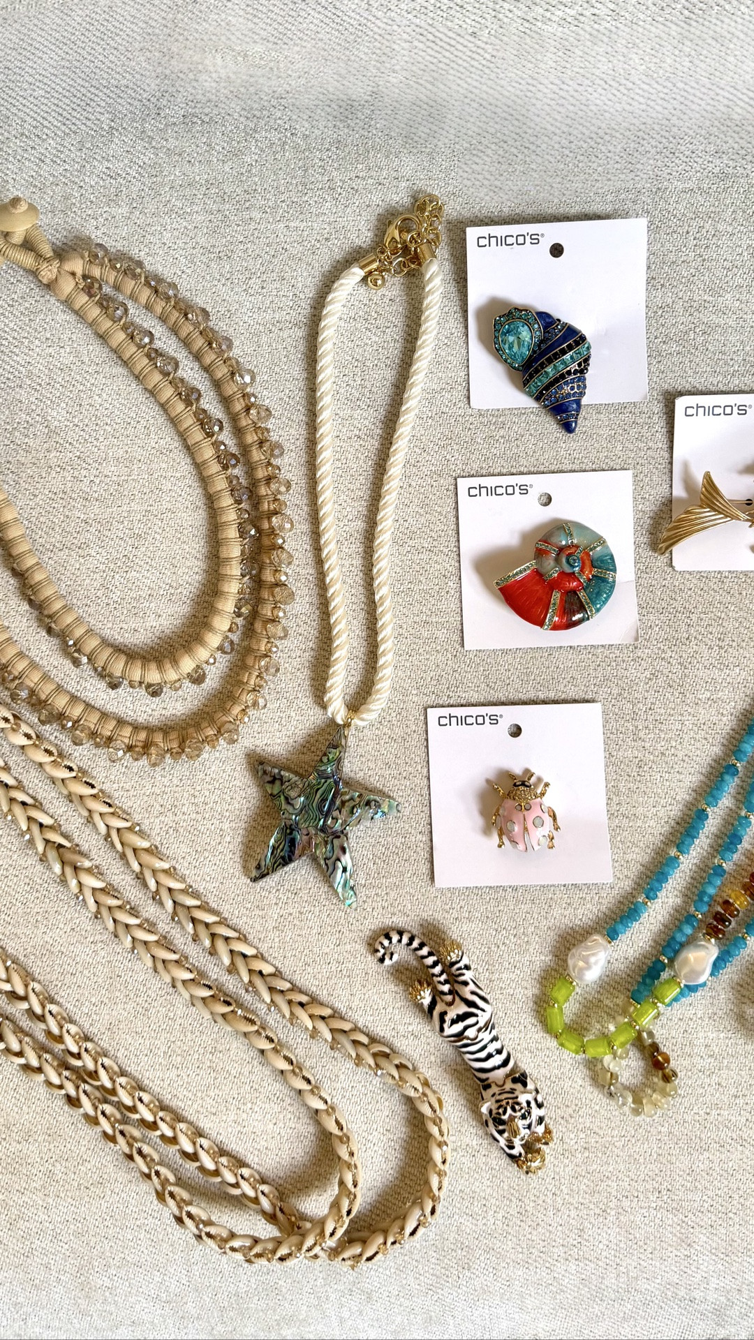 Summer fashion jewelry and on sell 40% off. , shell necklace, broaches, turquoise bracelet stack, abalone star necklace,

#LTKOver40 #LTKSaleAlert #LTKgrwm