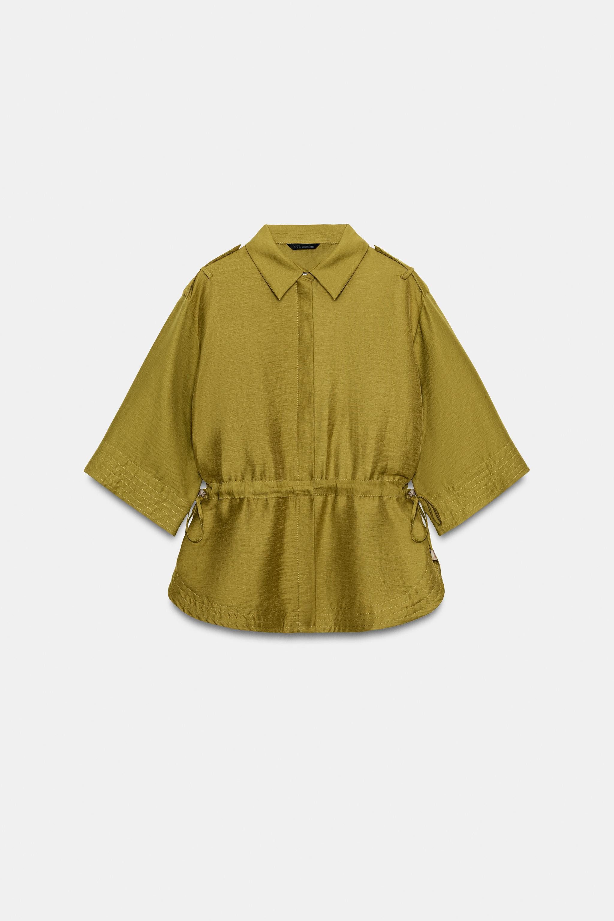 LINEN BLEND SAFARI SHIRT WITH TIES SET | Zara US