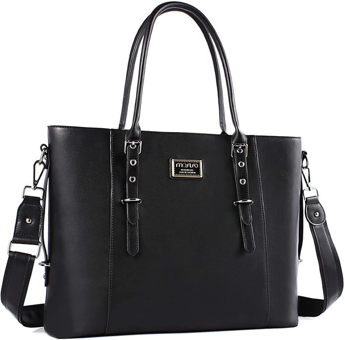 MOSISO Laptop Bag for Women, Waterproof Vintage PU Leather Briefcase Shoulder Computer Laptop Tot... | Amazon (US)