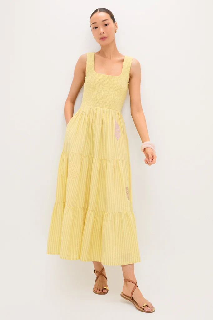 Citrine Stripe Embroidered Mallie Dress | Tuckernuck (US)