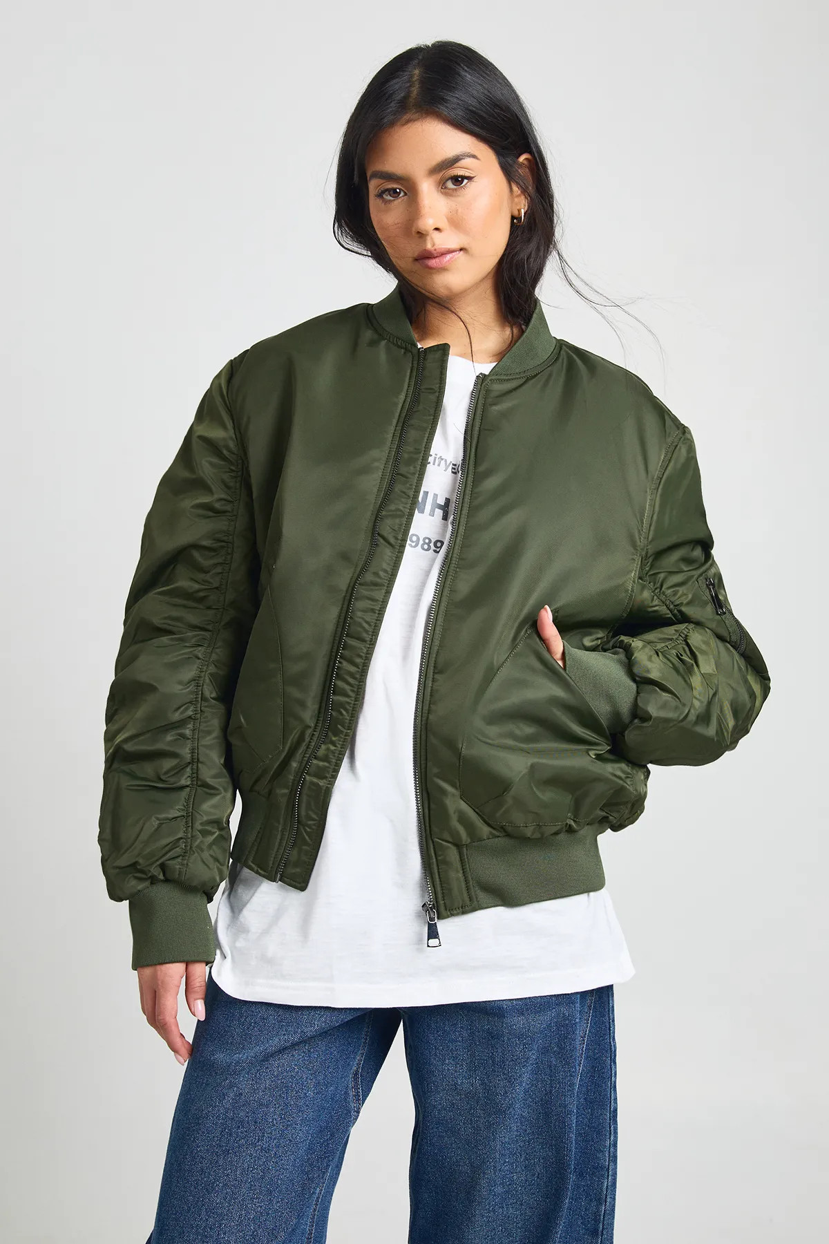 Oversized Bomber Jacket | boohoo (US & Canada)