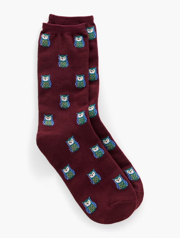 Whimsy Owl Trouser Socks | Talbots