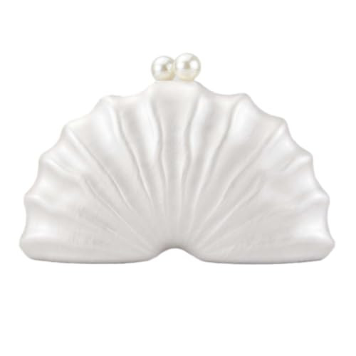 GBWYI Women Acrylic Shell Shaped Clutch Luxury Marble Acrylic Evening Handbag Unique Chain Shoulder Bag Wedding Party Purses White | Amazon (US)