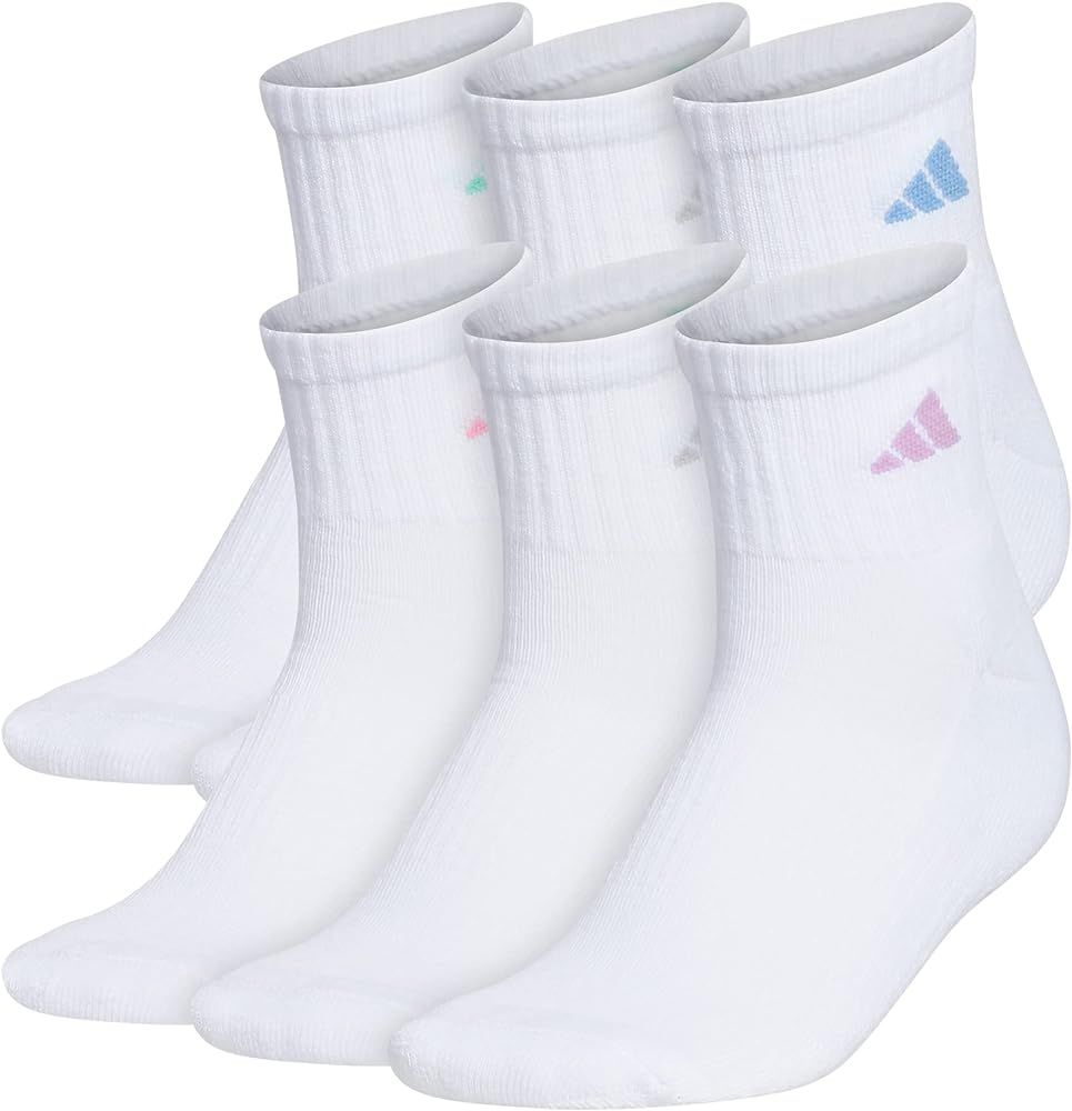 adidas Women's Athletic Quarter Socks 6-Pack | Amazon (US)