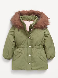 Water-Resistant Faux-Fur Hooded Parka Jacket for Toddler Girls | Old Navy (US)