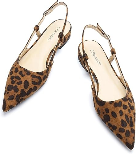 C.Paravano Women's Slingback Flats | Pointed Toe Slingback Flats for Women | Kitten Heel Slingbac... | Amazon (US)