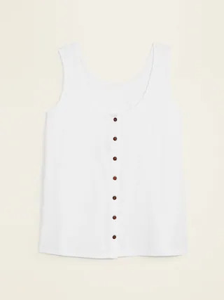 Slub-Knit Button-Front Tank Top for Women | Old Navy (US)