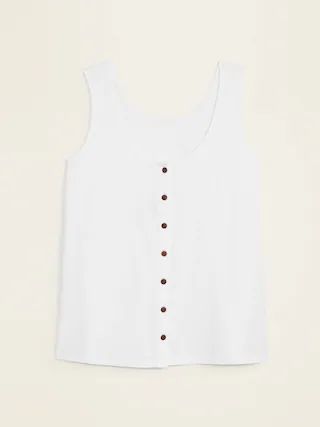 Slub-Knit Button-Front Tank Top for Women | Old Navy (US)