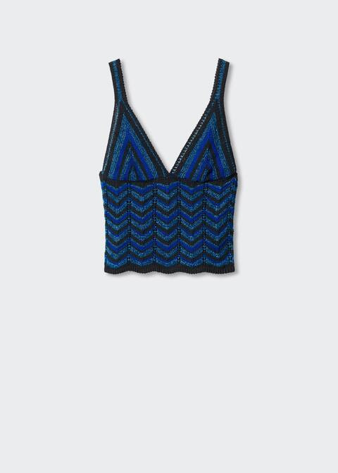 Lurex geometric openwork top | MANGO (US)