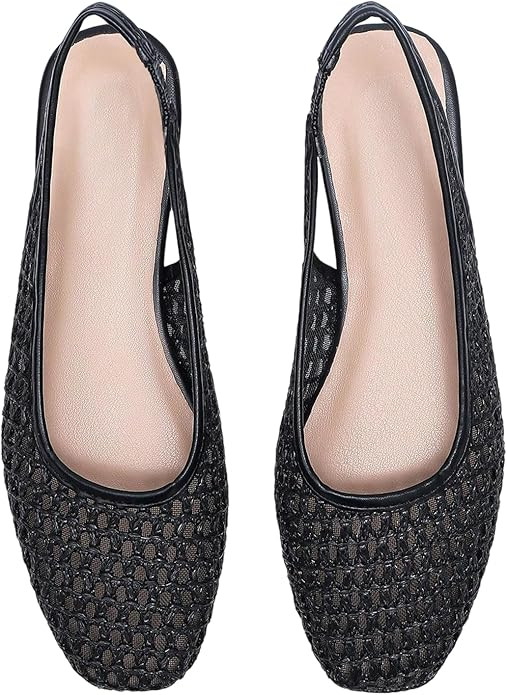 BEAUDRM Women's Studded Slingback Flats Closed Toe Low Heel Ballet Flats Casual Party Cap Toe Dre... | Amazon (US)