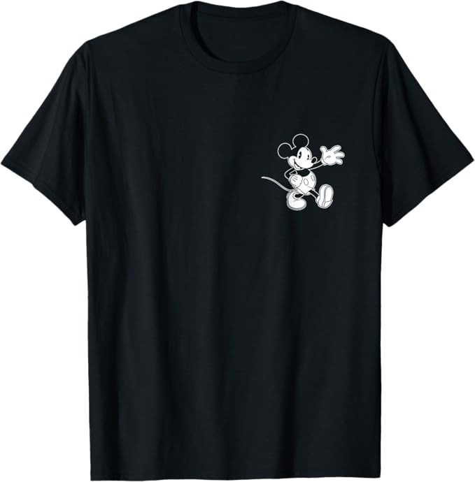 Disney Mickey and Friends Mickey White Vintage Outline T-Shirt | Amazon (US)