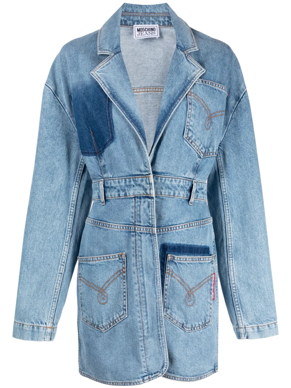 notched-lapel denim minidress | Farfetch Global