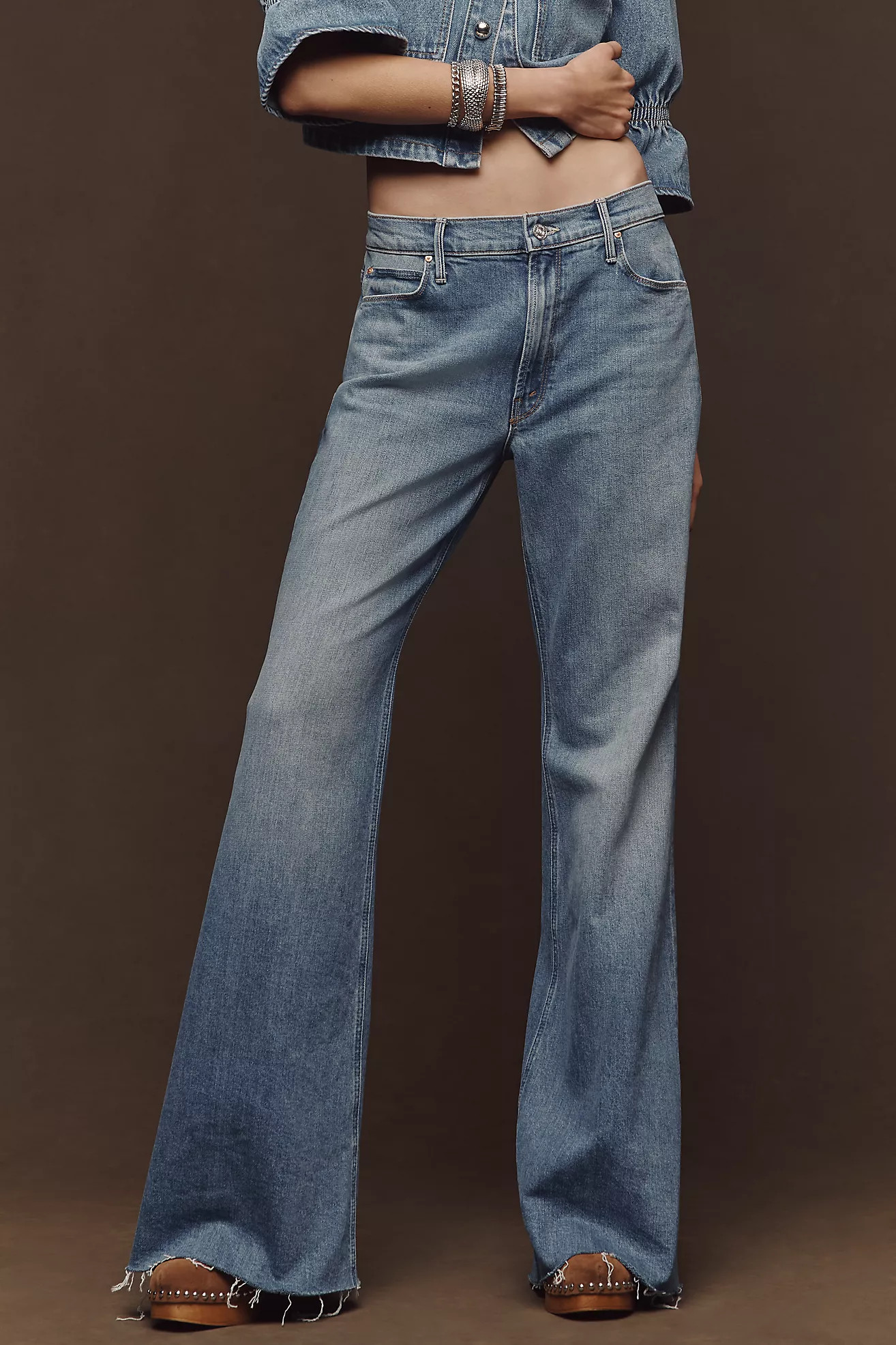 MOTHER The Doozy Fray High-Rise Bootleg Jeans | Anthropologie (US)