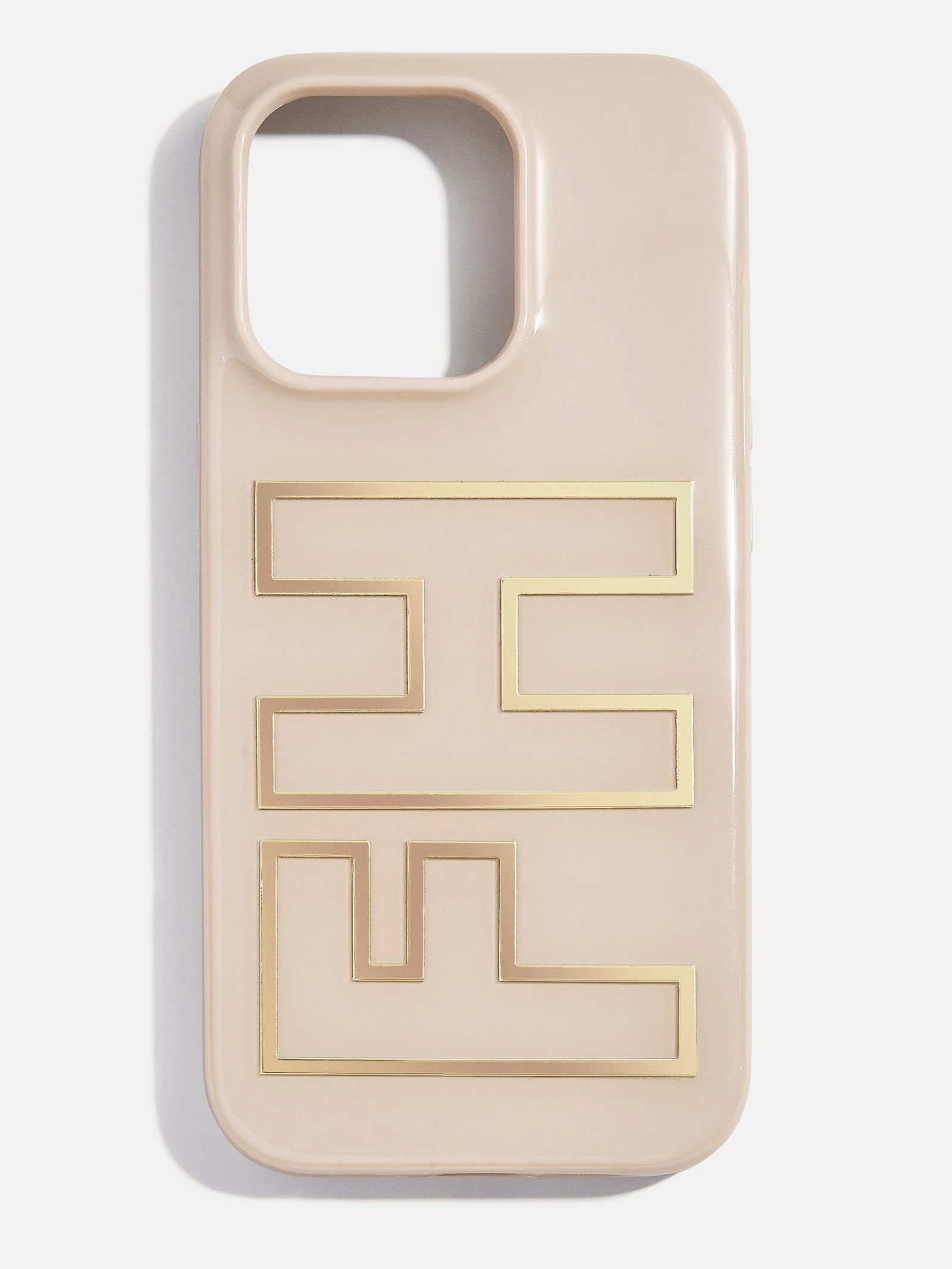 Chrome Custom iPhone Case - Beige/Chrome Gold | BaubleBar (US)