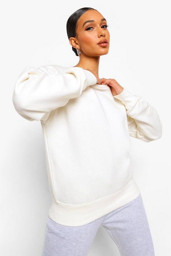 Basic Crew Neck Oversized Sweater | Boohoo.com (US & CA)