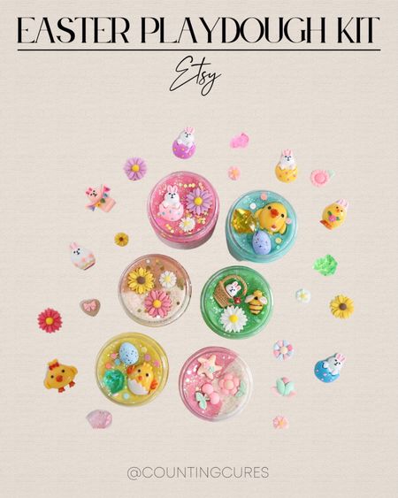 Sprinkle some Easter magic into your little one's playtime with this cute playdough kit from Etsy! Let their creativity hop, making a great addition to any Easter basket!
#kidstoys #giftidea #easteractivities #springcrafts

#LTKSeasonal #LTKhome #LTKkids