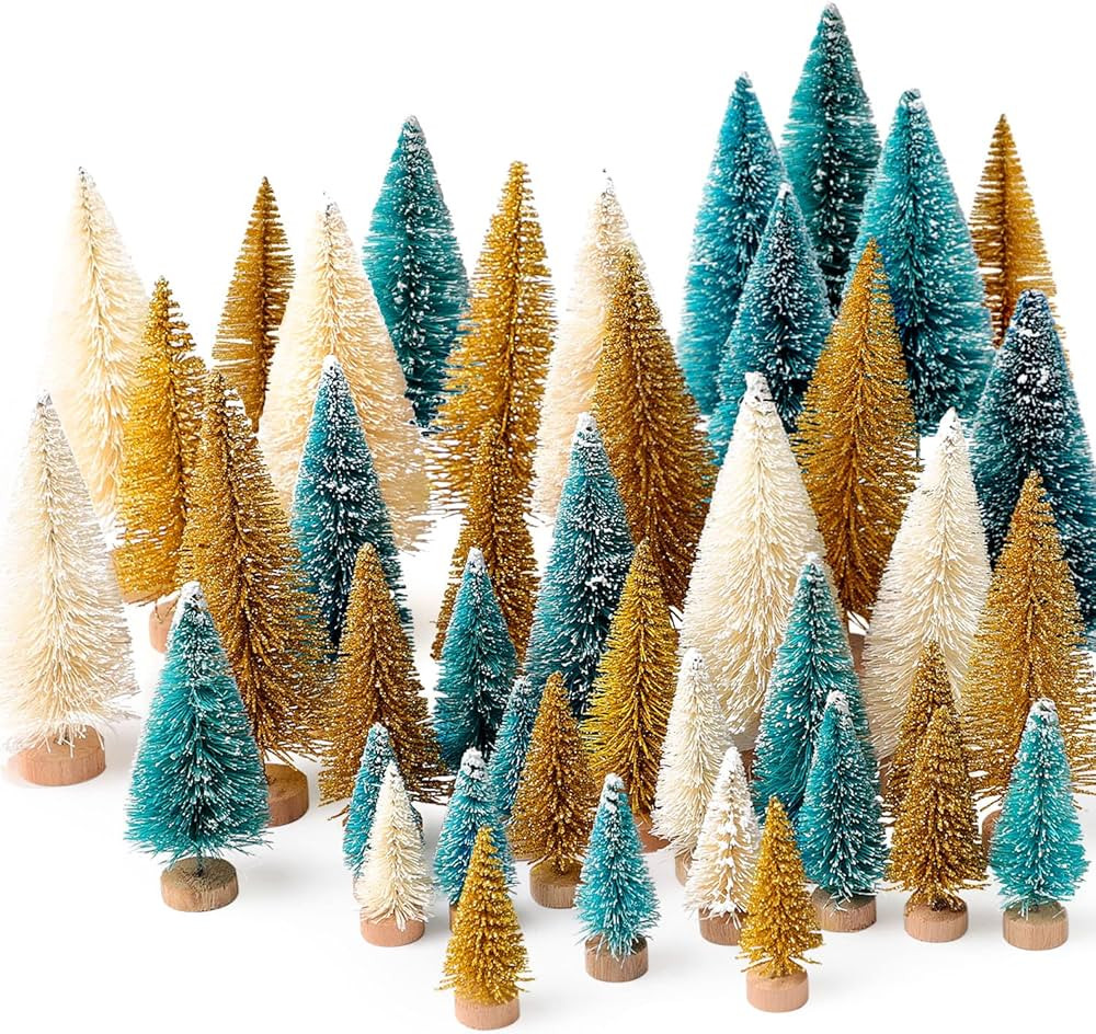 30Pcs Mini Christmas Trees, Artificial Christmas Tree Bottle Brush Trees Christmas with 5 Sizes, ... | Amazon (US)