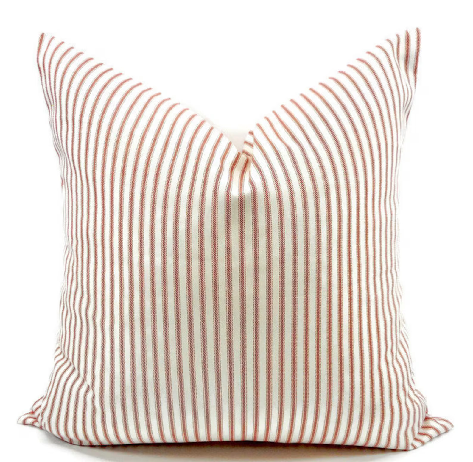 Christmas Pillow.FARMHOUSE DECOR Red Stripe Pillow cover. Red Classic Stripe. Red  and white tick... | Etsy (US)