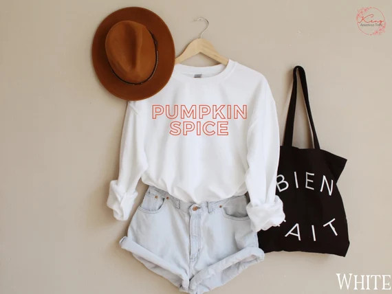 Pumpkin Spice Sweatshirt, Fall Inspired Sweatshirt, Pumpkin Spice Crew Neck Pullover, Fall Shirt,... | Etsy (US)