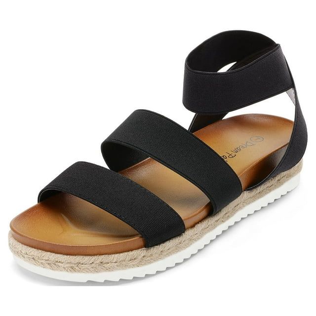 Dream Pairs Women's Platform Wedge Sandals JIMMIE BLACK Size 8 | Walmart (US)