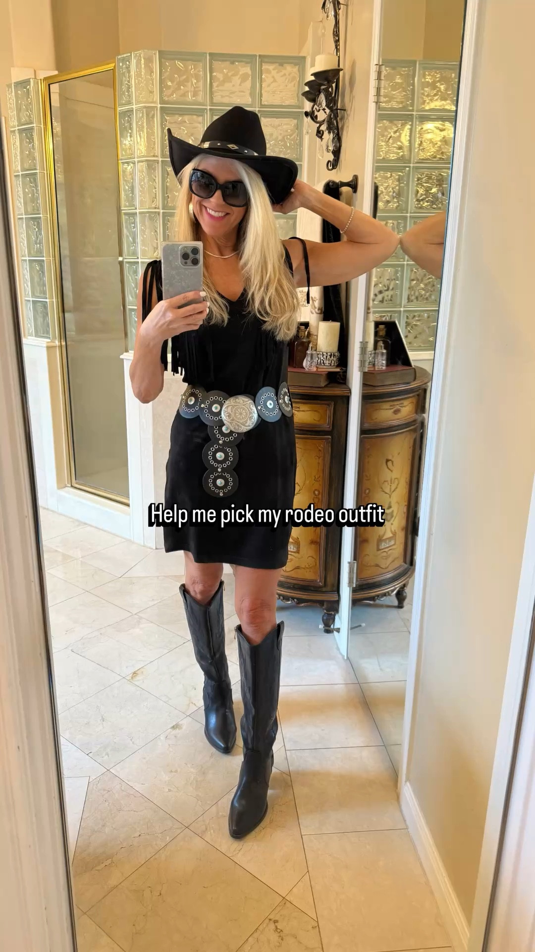 Help me pick my rodeo outfit! Linking everything below!🤠 (I am 5’4”, 113 lbs and wearing size small in the black dresses & size 2 in the leopard print dress)

#LTKgrwm #LTKootd #LTKSeasonal