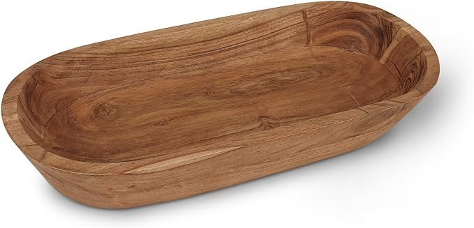 Wooden Dough Bowl – Handmade Decorative Bowls for Home Decor, Bathroom, Kitchen Counter & More ... | Amazon (US)