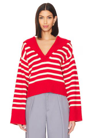 Lovers and Friends x Anja Dujaković Niam Striped Sweater in Ivory & Red from Revolve.com | Revolve Clothing (Global)