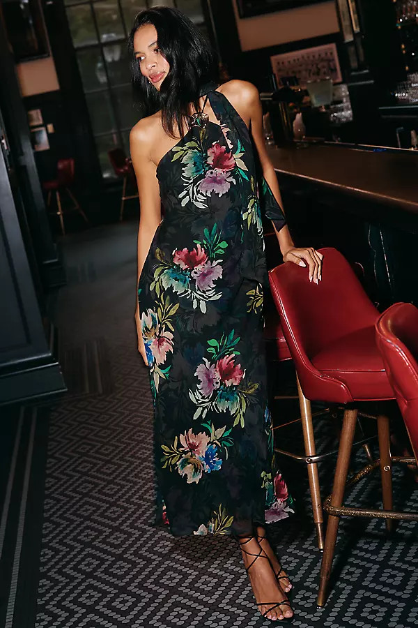 By Anthropologie Hardware Halter Scarf Slip Maxi Dress | Anthropologie (US)