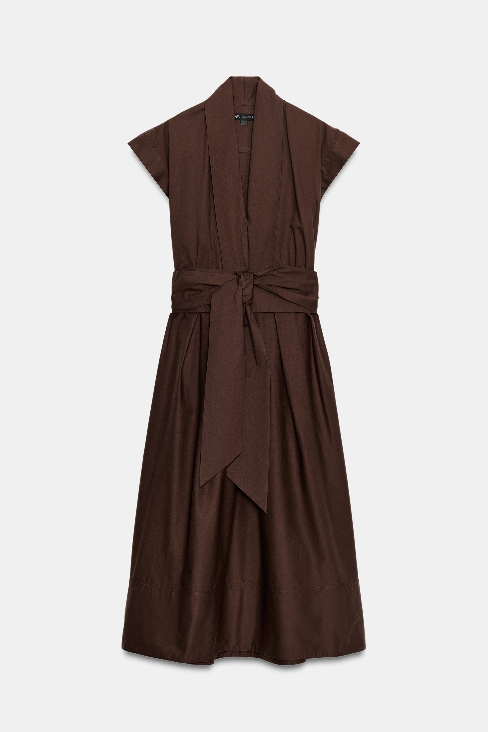 ZW COLLECTION PLEATED POPLIN DRESS | Zara US
