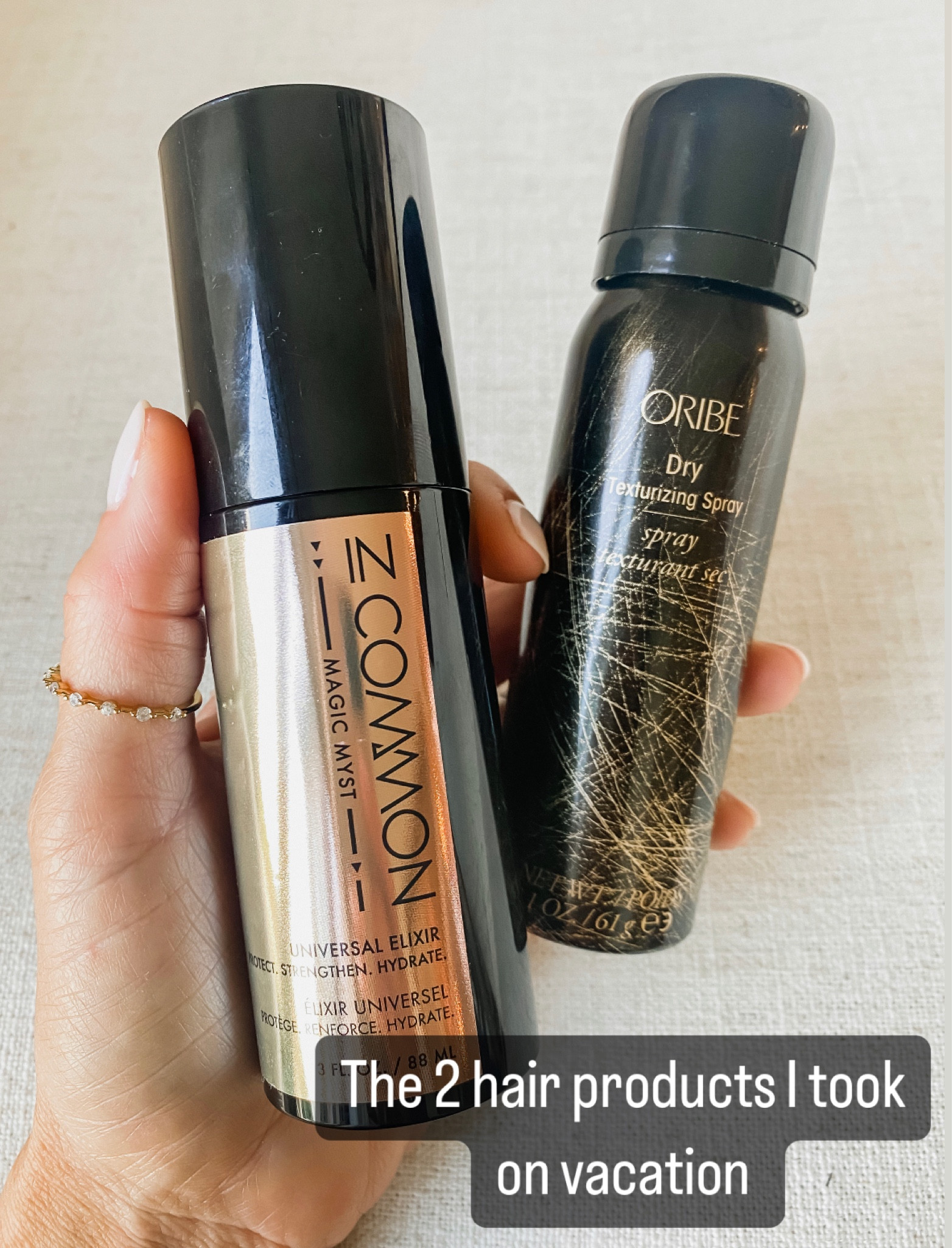 The 2 hair products l took on my beach vacation. 
Use code: twopeas20 @ Incommon 
Magic Myst - 4-in-1 spray 
Texture spray 

#LTKbeauty #LTKunder50 #LTKFind