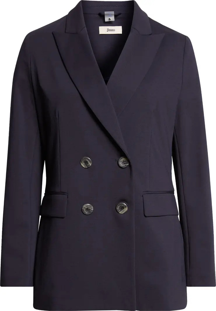 Double Breasted Stretch Cotton Blend Jacket | Nordstrom