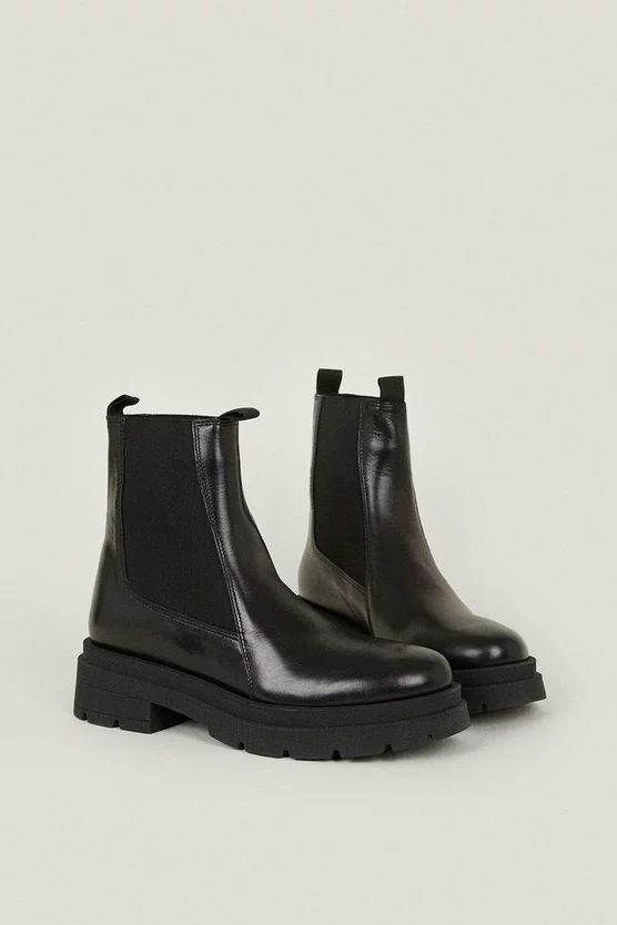 Leather Chunky Chelsea Boot | Oasis UK & IE