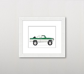 Leslee Mitchell Green Truck Wall Art | Pottery Barn Kids