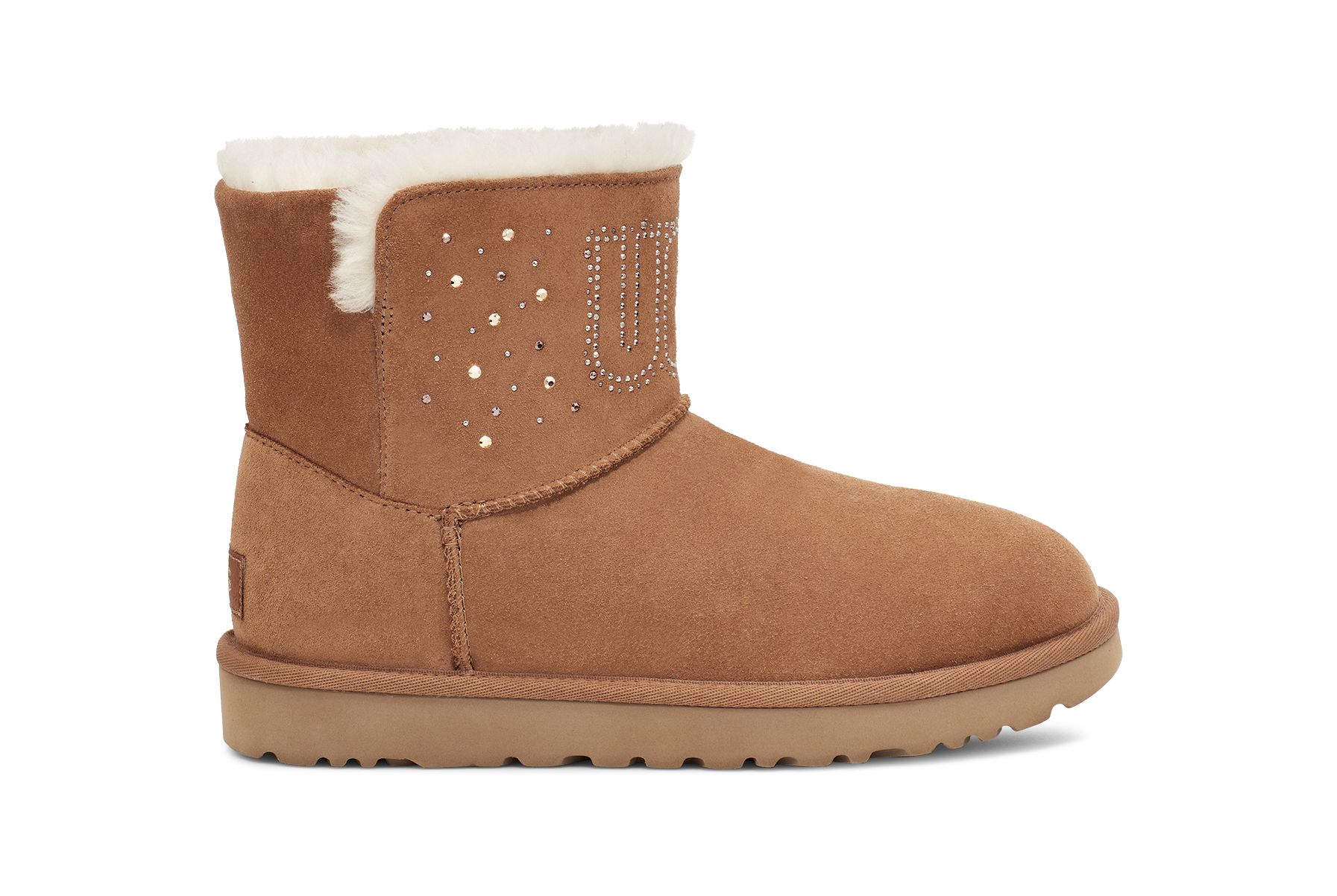 UGG Women's Classic UGG Gem Mini Suede Classic Boots in Chestnut, Size 7 | UGG (US)